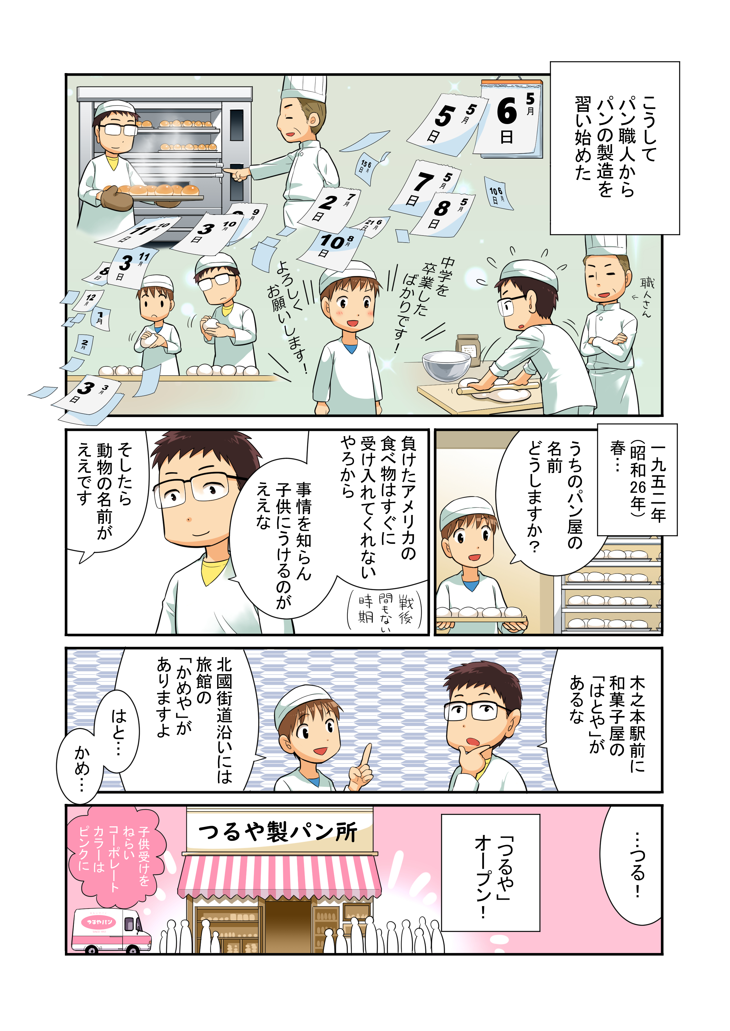 漫画で紹介。つるやパンの歴史4